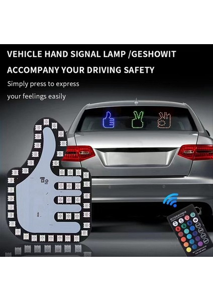 Evrensel Komik Araba Parmak Işığı Uzakta Iyi Jest Lambası Işıltı Paneli Etiketi ile Araba Penceresi Dekoratif (Yurt Dışından) indirimleri