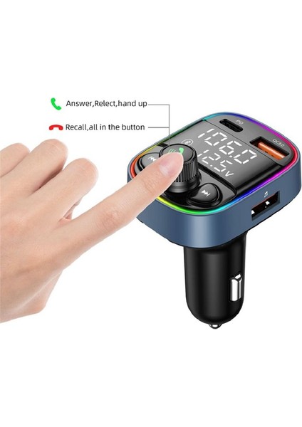 Araba Bluetooth 5 0 Mp3 Çalar Fm Çift Dijital Ekran Iki Cep Telefonu Bağlayabilir Araç Şarj Cihazı PD20W+QC18W Hızlı Şarj (Yurt Dışından) modelleri