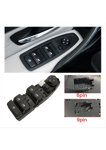 61319208109 Sol Sürücü Tarafı 9 Pin Pencere Regülatör Anahtarı Güç Penceresi Anahtar Düğmesi Bmw 3 Serisi F30 F35 2012-2019 (Yurt Dışından) modelleri