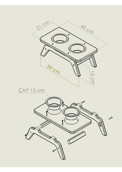 Akçehome Miyavio Kedi & Köpek Mama Standı fiyatları