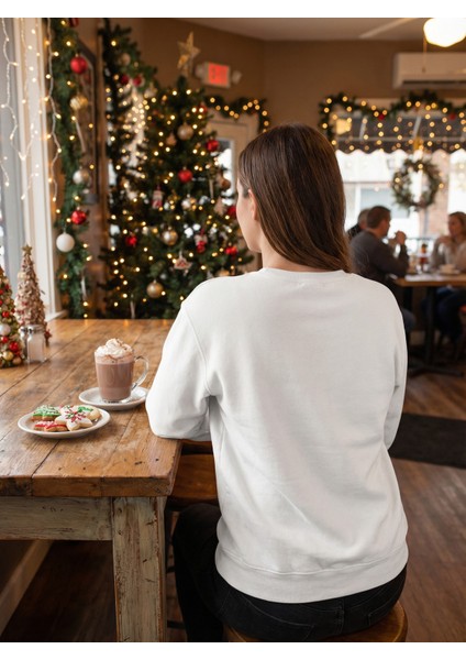 Noel Işıltısı Sweatshirt Beyaz fırsatları