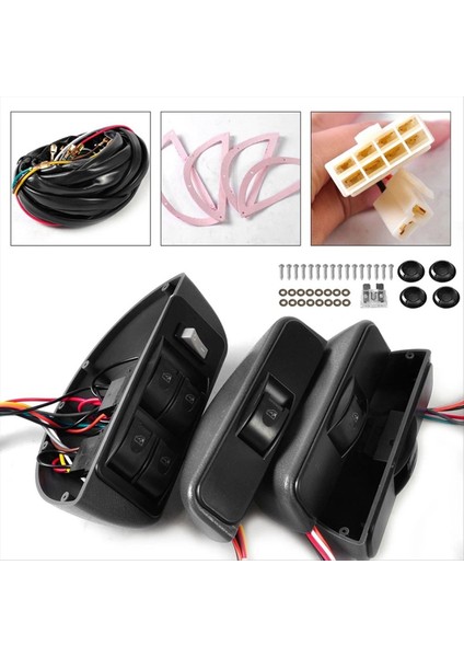12V Araba Evrensel Hilal Güç Penceresi Anahtarı Kiti 4 Kapılı Güç Penceresi Anahtarı Araç Elektrikli Pencere Asansör Anahtarı Kiti (Yurt Dışından) fiyatları