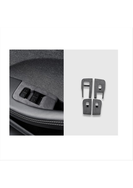 TESLA2024 Model3 Highland Araç Penceresi Kaldırma Düğmesi Paneli Süet Süet Trim Çerçeve Sticker Otomatik Iç Aksesuar (Yurt Dışından) fiyatları