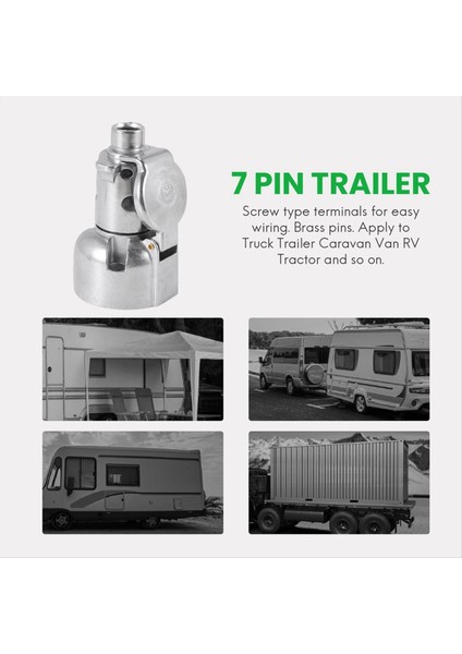 4set Römork Aksesuarları- 7 Pin Römork Fişi 12V Rv Soketler Çekme Çubuğu Çekme 7pin Metal Römork Konektörleri (Yurt Dışından)