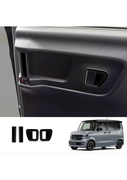 Araba Orta Kapı Tutucu Döşeme Çerçevesi Honda N-Box 2024 Orta Kapı Anahtarı Döşeme Çıkartmaları Rhd Parlak Siyah (Yurt Dışından) fiyatları