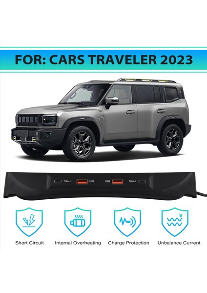 Araba USB Type-C Tiper Adaptörü Hızlı Şarj Cihazı Şönt Hub Yerleştirme Istasyonu Jetour Traveler T2 2023 (Yurt Dışından) fırsatları