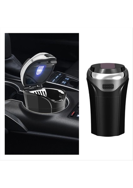 LED Işık Mini Araba Kül Tepsi Çöp Kutusu ile Kapalı Soyunabilen USB Şarj Edilebilir Çekiş ile Araba Kültresi (Yurt Dışından) fiyatları