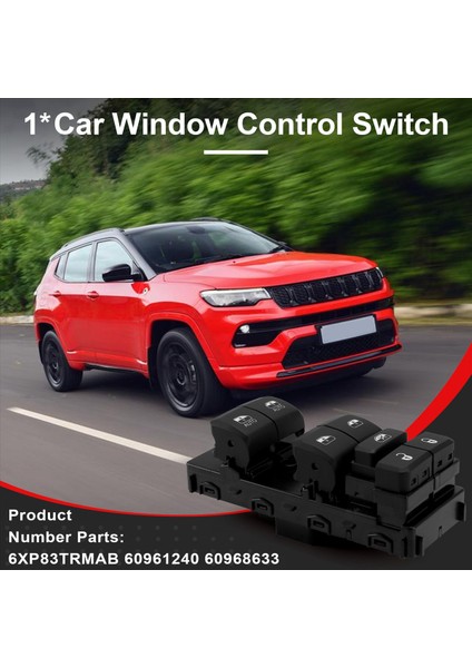 Araba Sürücü Tarafı Elektrikli Güç Pencere Kontrol Anahtarı Cam Kaldırma Anahtarı 60961240 60968633 Jeep Pusulası Için 2022-2024 Lhd (Yurt Dışından) fırsatları