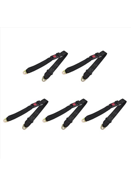 5x Siyah Ayarlanabilir Iki Nokta Otomatik Araç Güvenliği Emniyet Kemeri Kova Emniyet Belmeliği (Yurt Dışından)