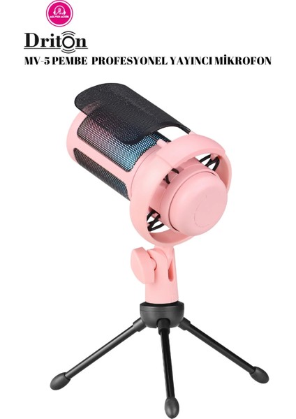 Youtuber Mikrofon Mv-5 Pembe Rgb USB Oyuncu Yayıncı ve Podcast Için Uyumlu Condenser Mikrofon fiyatları