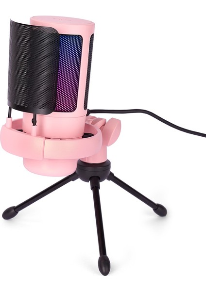 Youtuber Mikrofon Mv-5 Pembe Rgb USB Oyuncu Yayıncı ve Podcast Için Uyumlu Condenser Mikrofon fırsatları