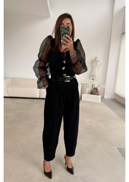Siyah Fitilli Pantolon fırsatları