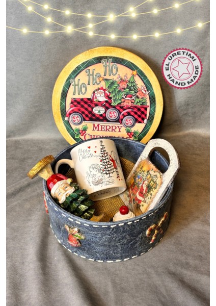 El Yapımı Ahşap Hediye Kutusu, Noel Baba Biblo, Ahşap Supla ve Kupa Dekoru fiyatları