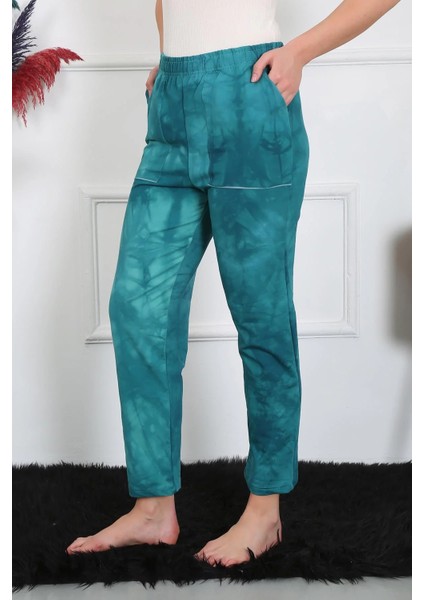 Kadın Pamuk Cepli 3 Iplik Alt Eşofman Turkuaz modelleri