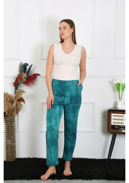 Kadın Pamuk Cepli 3 Iplik Alt Eşofman Turkuaz indirimleri