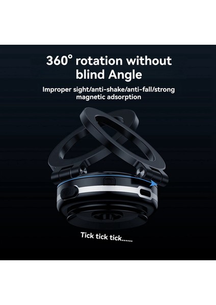 360 ° Dönen Vakum Adsorpsiyon Manyetik Braket Evrensel Araç Navigasyon Aleti Tablo Telefon Braketi Gümüş (Yurt Dışından)