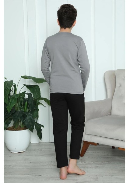 Erkek Çocuk Penye Pijama Takım Füme modelleri