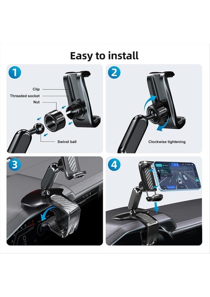 2pcs Araba Telefon Klip Tutucu Gösterge Tablosu Çok Fonksiyonlu Araba Gösterge Tablosu Akıllı Telefonlar Için Telefon Tutucu Araba Dash Standı (Yurt Dışından) modelleri