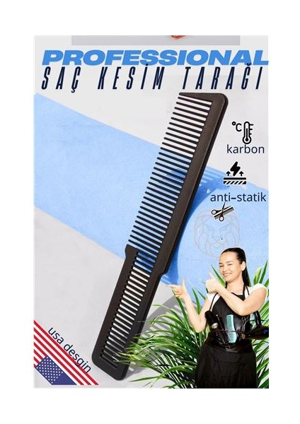 Saç Kesim Tarağı Saç Şekillendirme Düzeltme Tarağı Siyah