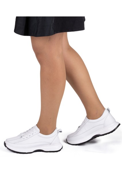 Kadın Hakiki Deri Anatomik Hafif Spor Yürüyüş Ayakkabısı Sneaker