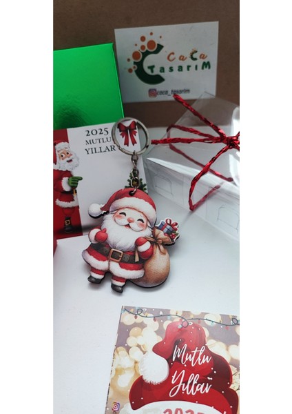 Yılbaşı Ahşap Figürler Seti, Anahtarlık ve Çanta Süsü, Noel Temalı Hediyelik fiyatları