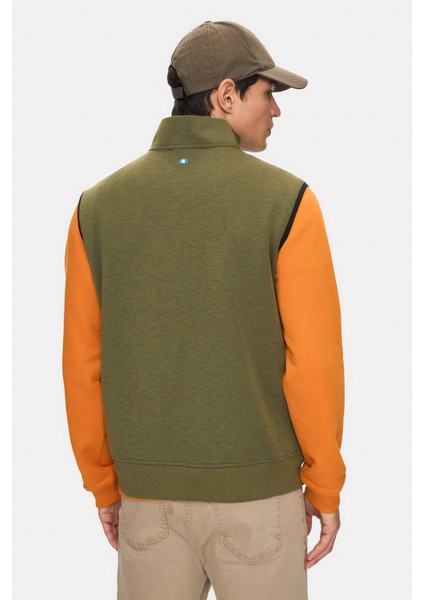 Mathıas Haki Fermuarlı ve Cepli Scuba Kumaş Standard Fit Erkek Yelek fiyatları