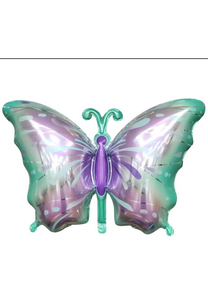 Yeşil–mor Kelebek Folyo Balon