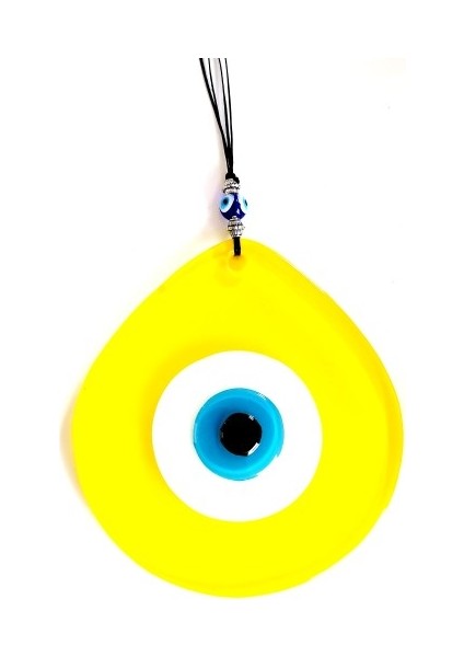 Mavi Nazar Boncuklu Sarı Renk Nazar Boncuklu Damla Desen El Yapımı Duvar Süsü Hediyelik Eşya