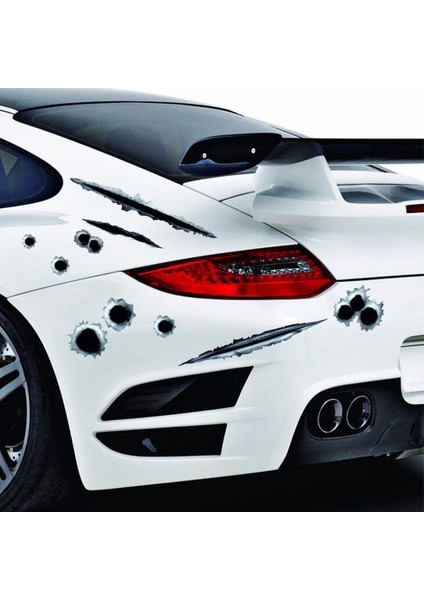 Kübik Çerçeve + Araç Sticker Yara Bere Oto Sticker Yara Şeklinde 3D - 2li Set C7R6R2 indirimleri