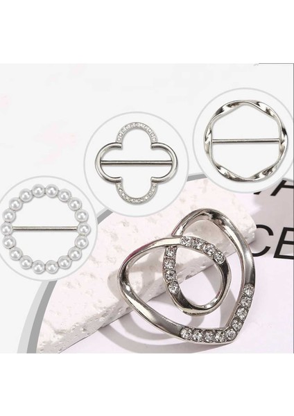 Şal Eşarp Fular Tokası-Klipsi 4 Lü Set (BC-1244)