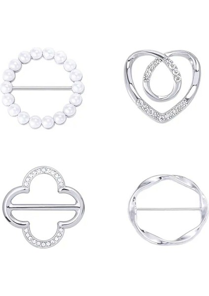 Şal Eşarp Fular Tokası-Klipsi 4 Lü Set (BC-1244)