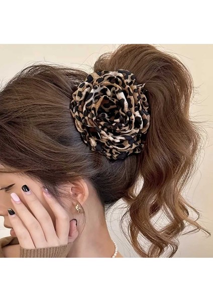 Leopar Desenli Gül Tasarım Mandal Toka (BC-1243 ) fiyatları