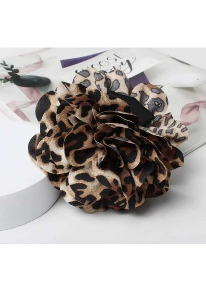 Leopar Desenli Gül Tasarım Mandal Toka (BC-1243 )