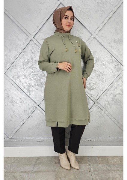 Kadın Dikme Detaylı Tesettür Tunik