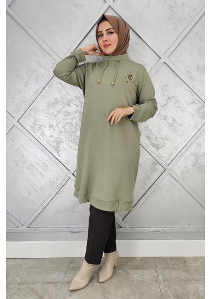 Kadın Dikme Detaylı Tesettür Tunik modelleri