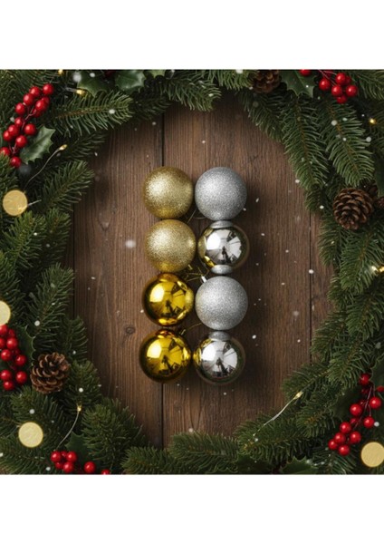 Yılbaşı Ağaç Süs Seti 36'lı, Parlak ve Renkli Dekorasyon Malzemeleri