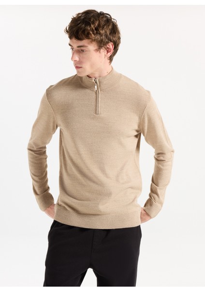 Bato Yaka Basic Düz Bej Erkek Kazak MML5WM-KZK9530 modelleri