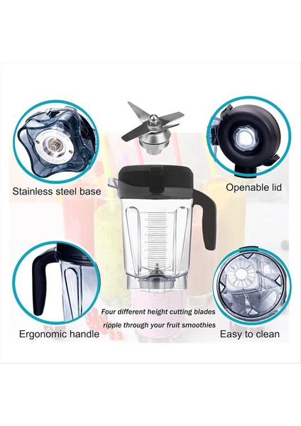 Blender Sürahi 64OZ Sabotajlı Düşük Profil, 750 5200 5000 6300 7500 VM0102 VM0103 Klasik/ticari Vb Için (Yurt Dışından) fırsatları
