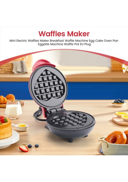Mini Elektrikli Waffle Makinesi Kahvaltılık Waffle Makinesi Yumurtalı Kek Fırın Tavası Eggette Makinesi Waffle Tencere Ab Fişi (Yurt Dışından) fırsatları