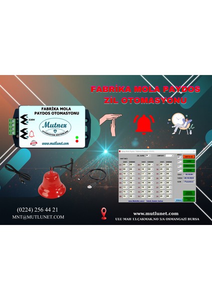 Fabrika Mola Paydos Zil Otomasyonu - Kampana Dahil modelleri