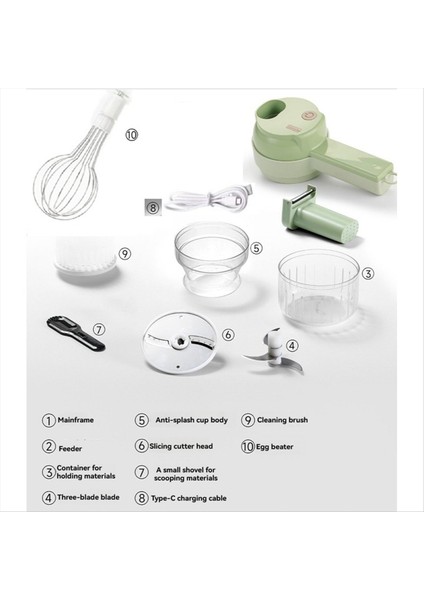 4'ü 1 Arada Elde Taşınabilir Elektrikli Sebze Doğrama Seti Tek Dokunuşla Temizleme Özellikli Kablosuz Mini Mutfak Robotu (Yurt Dışından) fiyatları