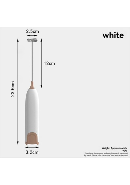 Elektrikli Elde Taşınabilir Paslanmaz Çelik Blender Süt Köpürtücü Yumurta Çırpıcı Kuru Hücreli Kahve Karıştırma Çubuğu Beyaz (Yurt Dışından) fırsatları