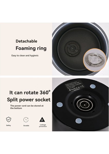 4'ü 1 Arada Elektrikli Sıcak ve Soğuk Köpük Makinesi 400W Otomatik Süt Köpürtme Makinesi Kahve, Cappuccino, Latte, Ab Fişi Beyaz (Yurt Dışından) modelleri