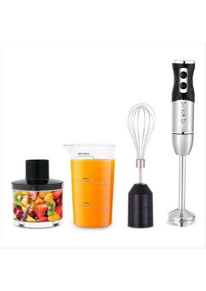 El Tipi Daldırma Blender, 4'ü 1 Arada El Blenderi, Paslanmaz Çelik Çubuk, Doğrayıcılı Emülsiyon Blender, Ab Fişi (Yurt Dışından)