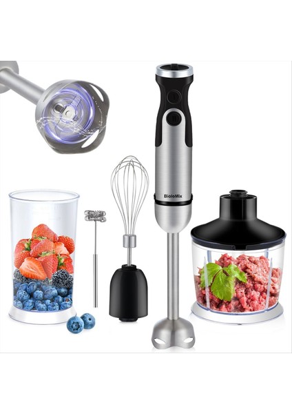 Biolomix El Blenderi, Değişken Hızlı Blender, El Blenderi, Gıda Doğrayıcı, El Blenderi, Meyve Sıkacağı, Kıyma Makinesi Ingiltere Fişi (Yurt Dışından) fiyatları