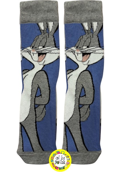 Al Bi 90Lık Bugs Bunny Çizgi Film Karakter Desenli Soket Çorap