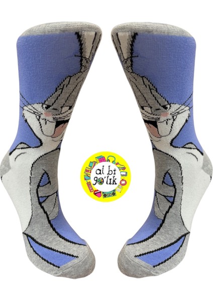 Al Bi 90Lık Bugs Bunny Çizgi Film Karakter Desenli Soket Çorap fiyatları