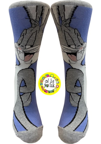 Al Bi 90Lık Bugs Bunny Çizgi Film Karakter Desenli Soket Çorap modelleri