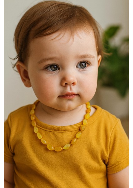 Hakiki Damla Kehribar Kolye Çocuk Kehribar Kolye