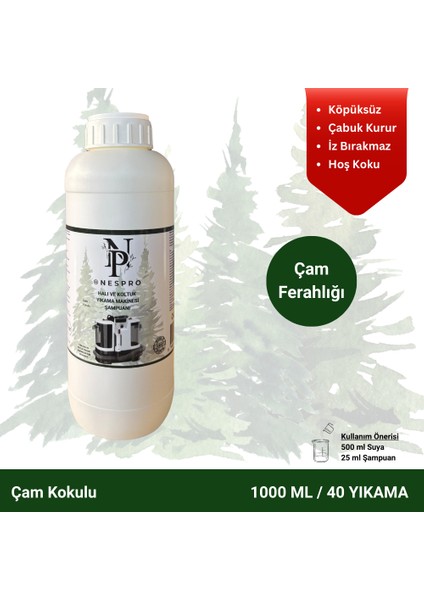 Halı ve Koltuk Yıkama Makinesi Şampuanı/deterjanı - Çam Kokulu Köpüksüz 1 Lt